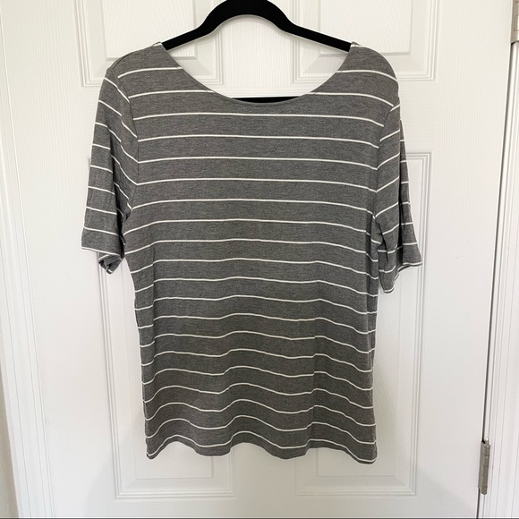 Grey and white striped tee - Picture 1 of 3